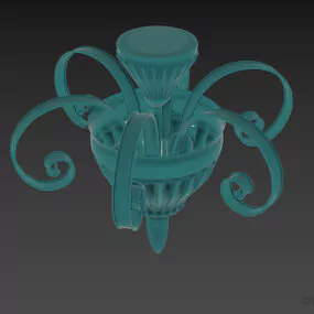 Glass Pendant Lamp Murano Curved Shade 3d model