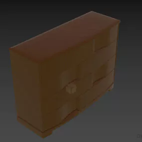 Side Locker With Stylist Hidden Handle 3d model