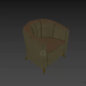 Upholstery Armchair Curved Back 3d model