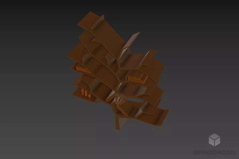 Glass Shelves Tree Branches Shape 3d model 3