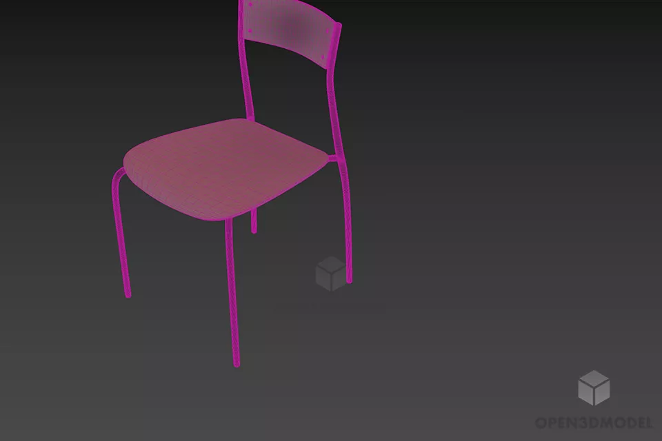 Coffee Chair Stainless Steel, Restaurant Chair 3d model 2