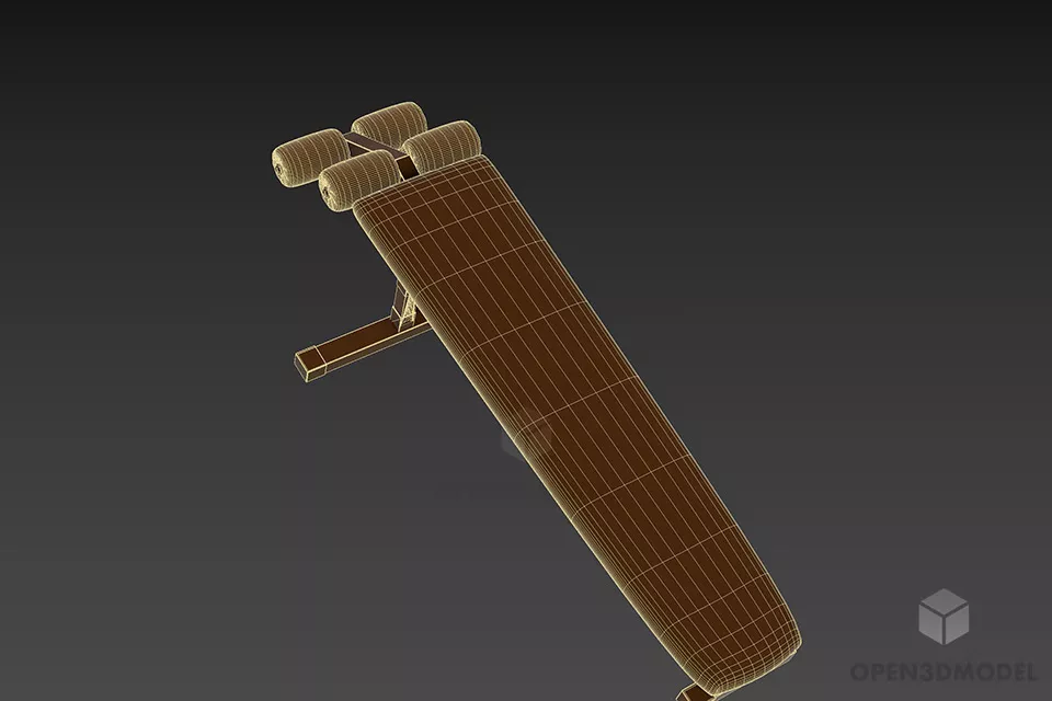 Gym Adjustable Decline Bench 3d model 2