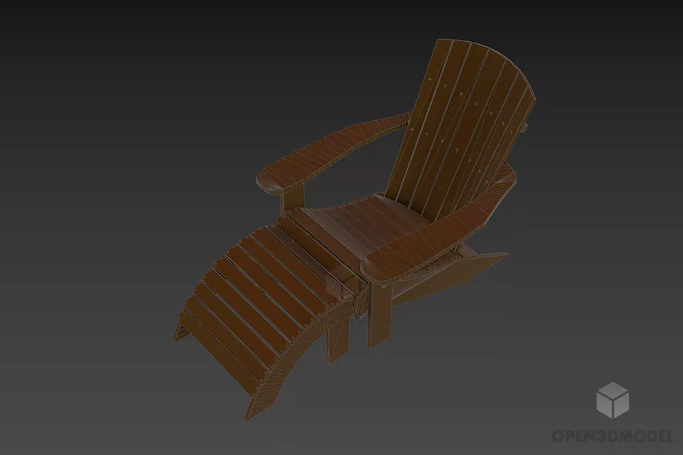 Country Lounge Chair 3d model 2