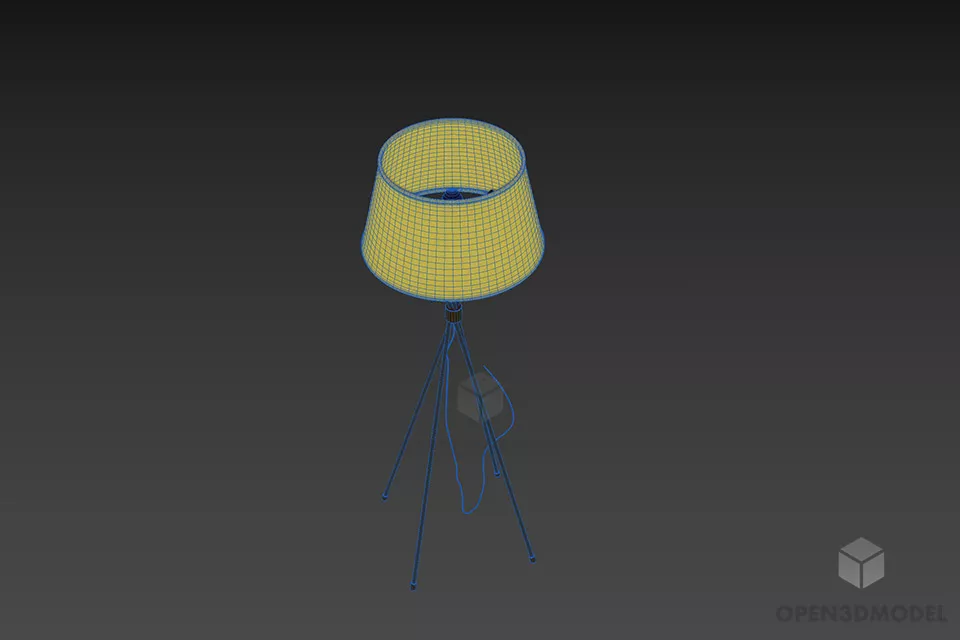 Torchere Lamp With Tripod, Boconcept Floor Lamp 3d model 2