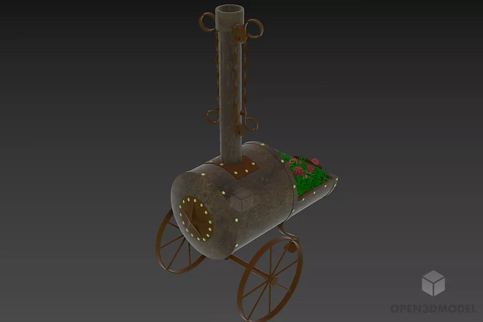 Bread On Wooden Board 3d model