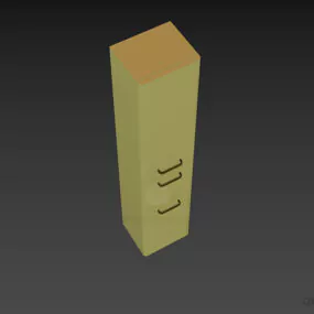Office Tall Locker Wooden 3d model