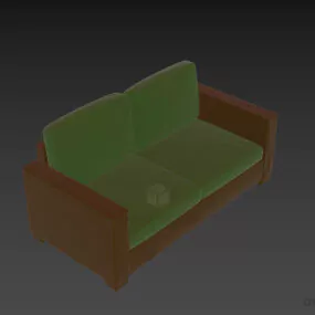Modern Sofa Two Seats Upholstery 3d model