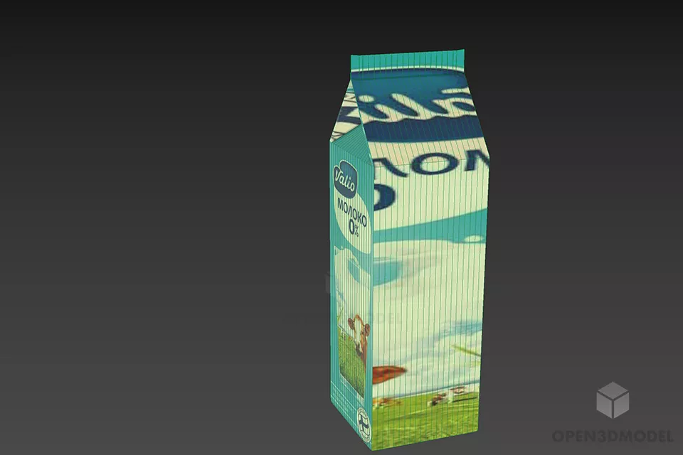 Milk Box Product 3d model 2