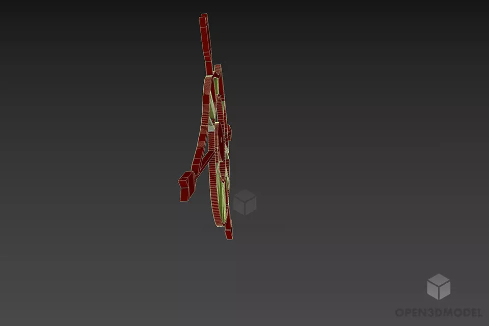 Wall Clock Arrow Shapes 3d model 2