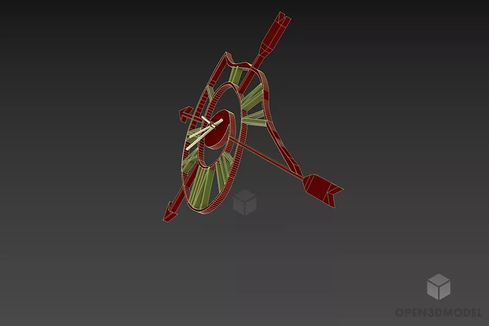Wall Clock Arrow Shapes 3d model 3