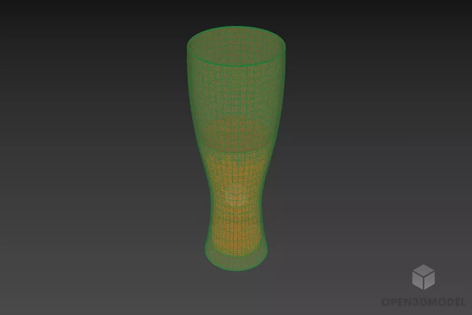 German Beer Glass 3d model 2