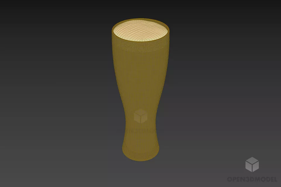 Full Beer Glass 3d model 2
