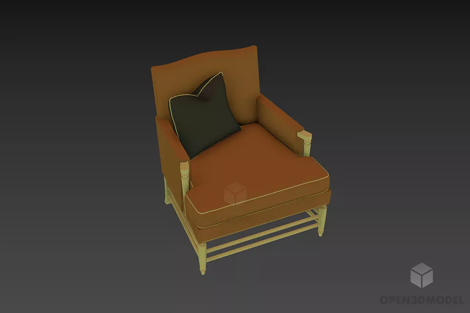 Antique Armchair With Oval Back 3d model