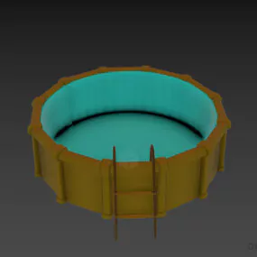 Outdoor Garden Circular Pool 3d model