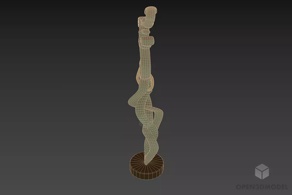 Figurine Golden Tree 3d model 2
