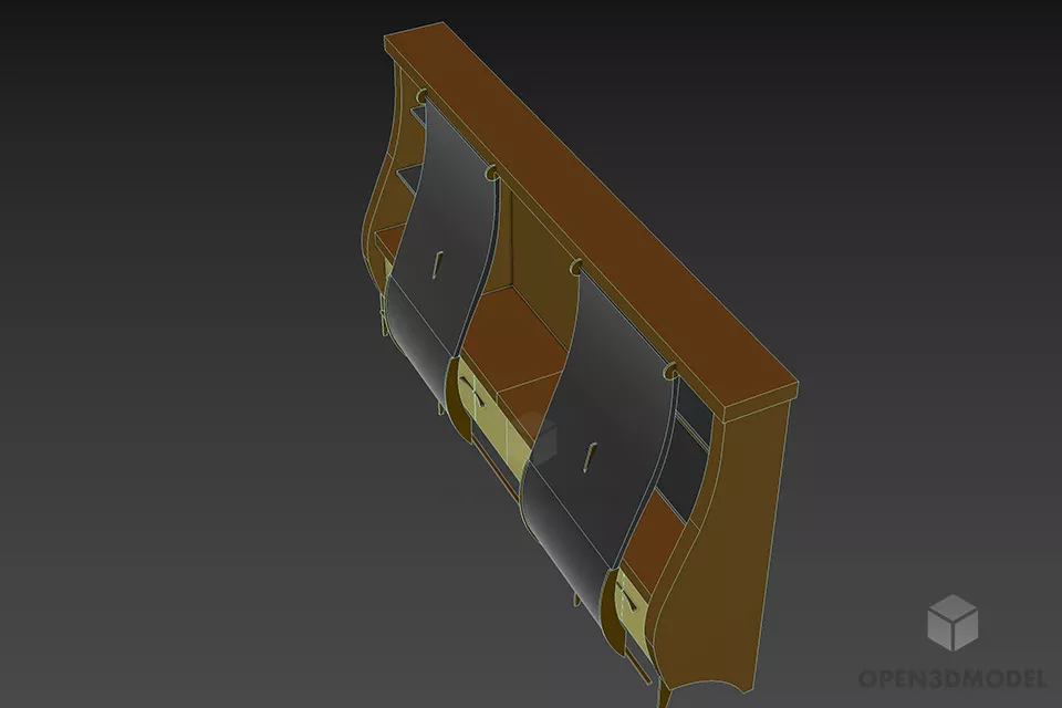 Sideboard Glass Cabinet 3d model 2