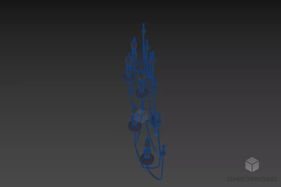 Side Scone Candle Lamp 3d model 2