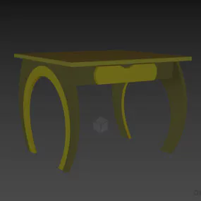 Kid Table With Curved Leg 3d model