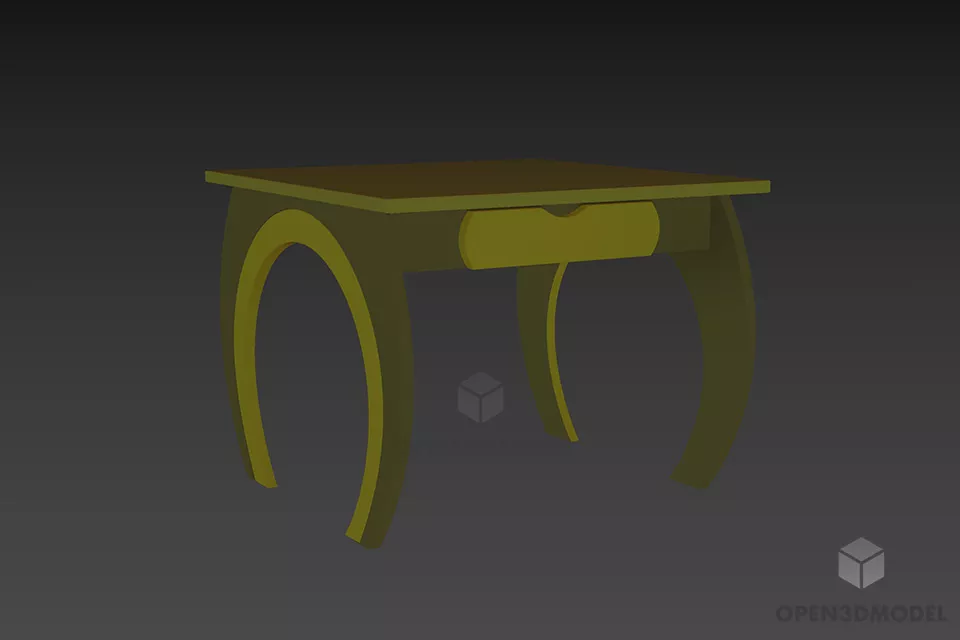 Round Table Solid Wood 3d model