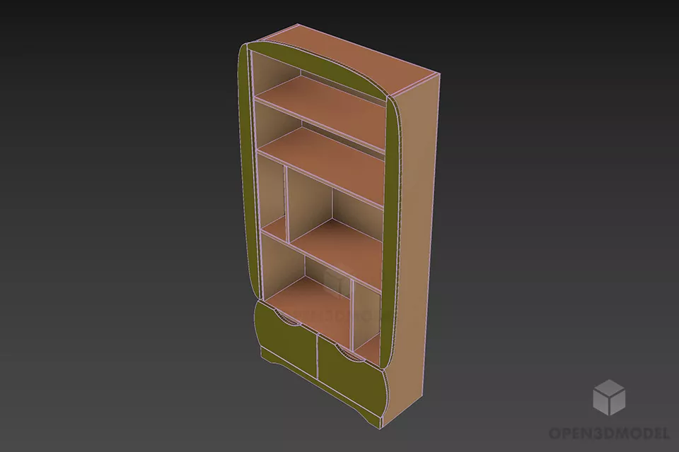 Kidroom Bookcase Rack Furniture 3d model 2
