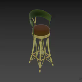 High Bar Chair, Inox Leg Chair 3d model