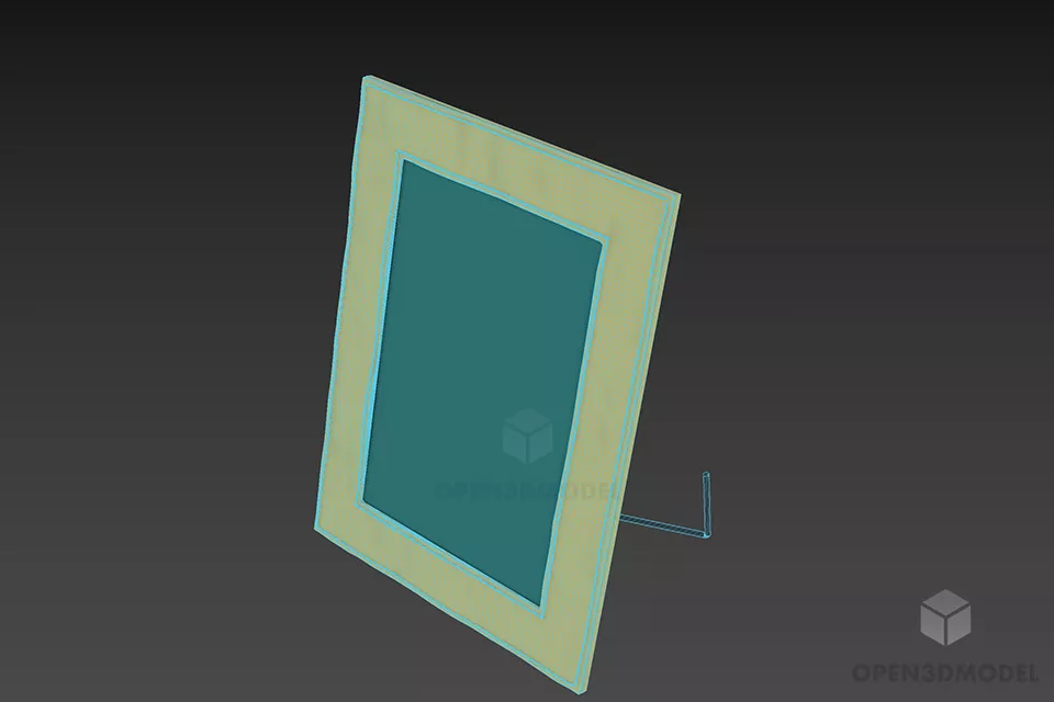 Modern Leather Frame With Stand Back 3d model 2