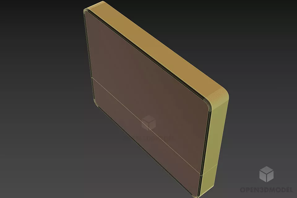 Side Mirror With Radius Edge 3d model 2