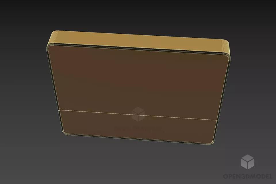 Side Mirror With Radius Edge 3d model 3
