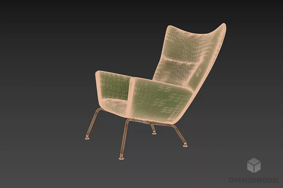 现代扶手椅 Hans Wegner 免费 3d 模型 - .3ds, .Gsm, .Max - Open3dModel