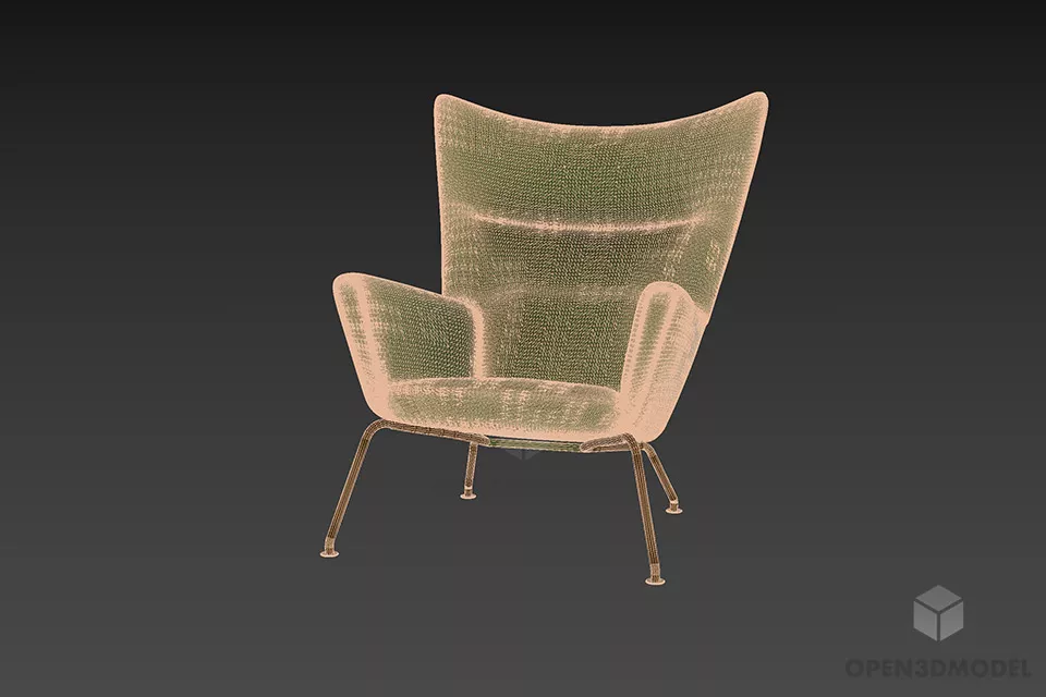 现代扶手椅 Hans Wegner 免费 3d 模型 - .3ds, .Gsm, .Max - Open3dModel