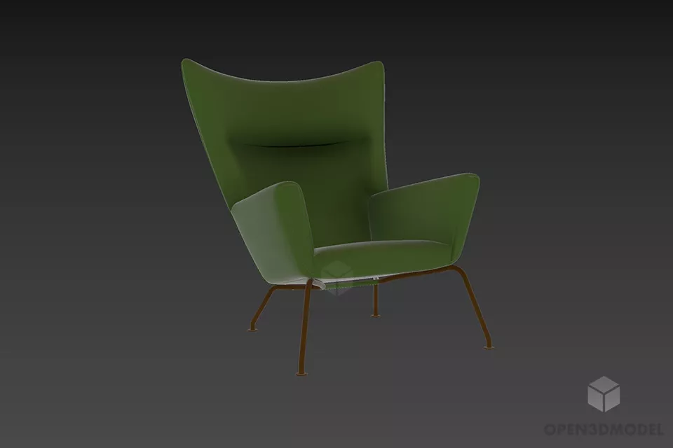 现代扶手椅 Hans Wegner 免费 3d 模型 - .3ds, .Gsm, .Max - Open3dModel