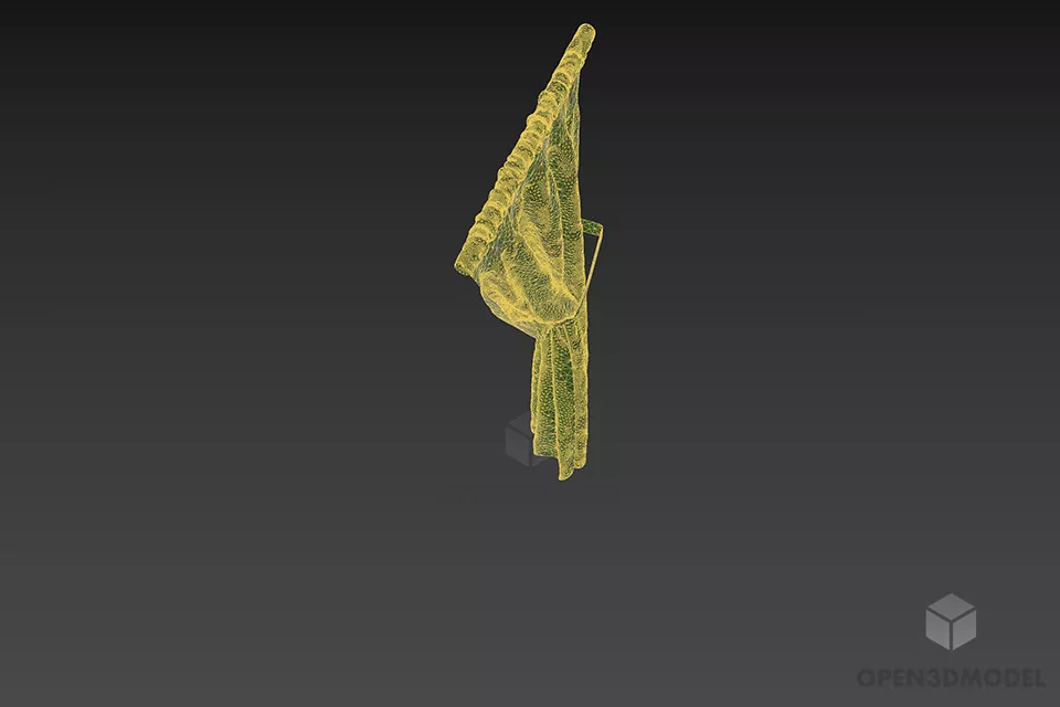 Textile Curtain Closed 3d model 2
