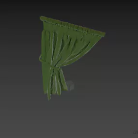 Textile Curtain Closed 3d model