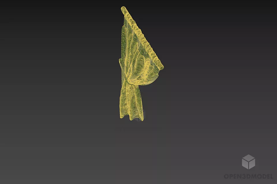 Textile Curtain Closed 3d model 3