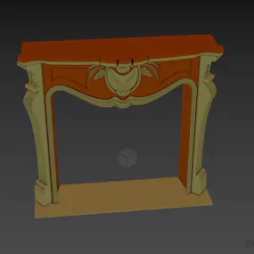 Boutique Fireplace Marble Material 3d model