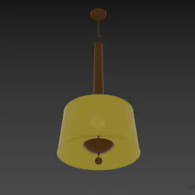 Ceiling Lamp Chain Hanger With Glass Shade 3d model