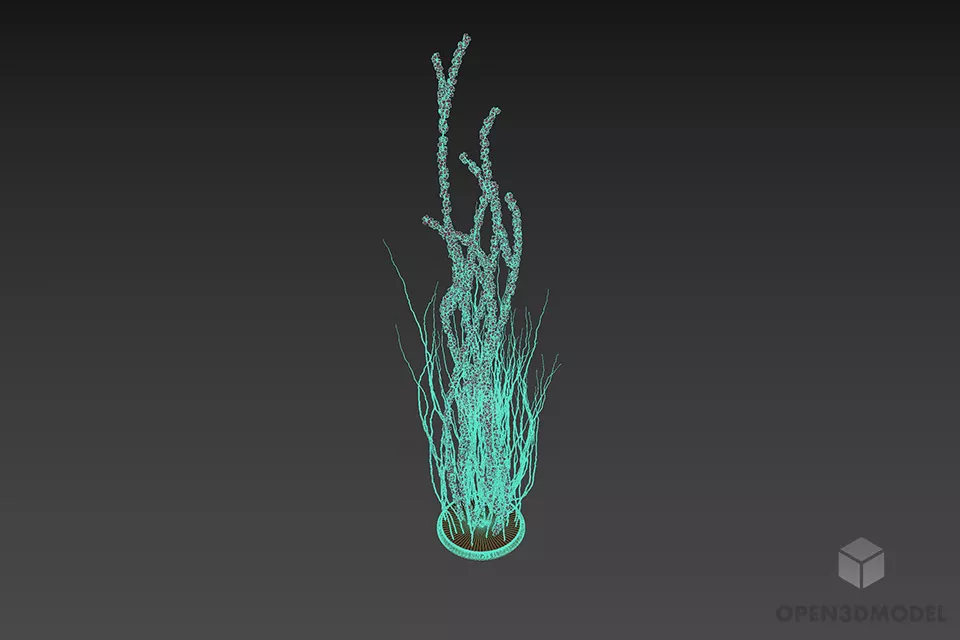 Decor Flower Branches Plant 3d model 2