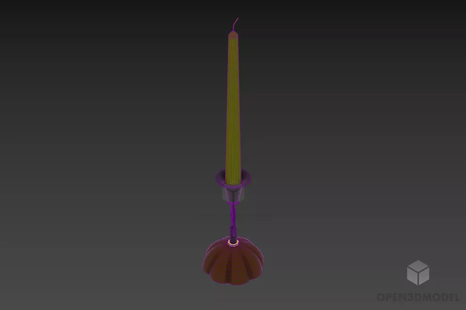 Candlestick With Inox Stand 3d model 2