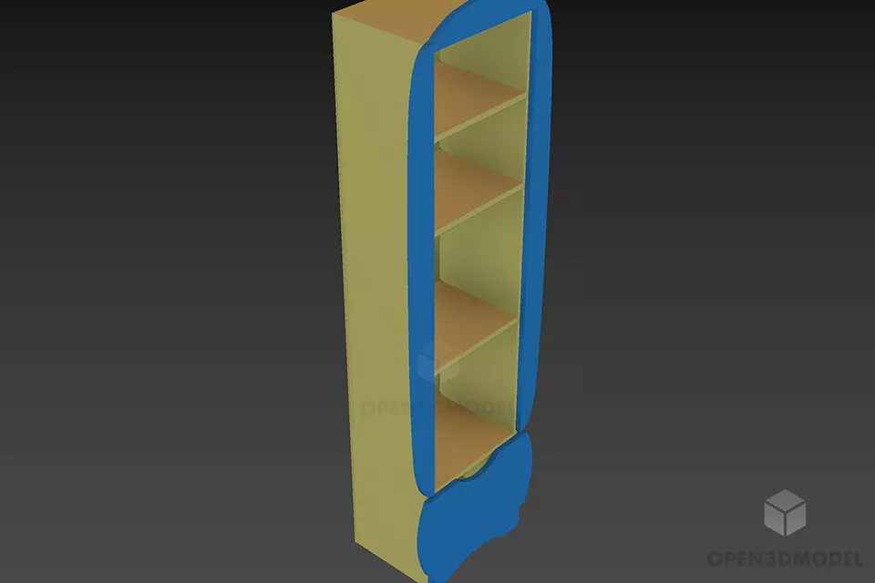 Side Tall Locker With Self 3d model