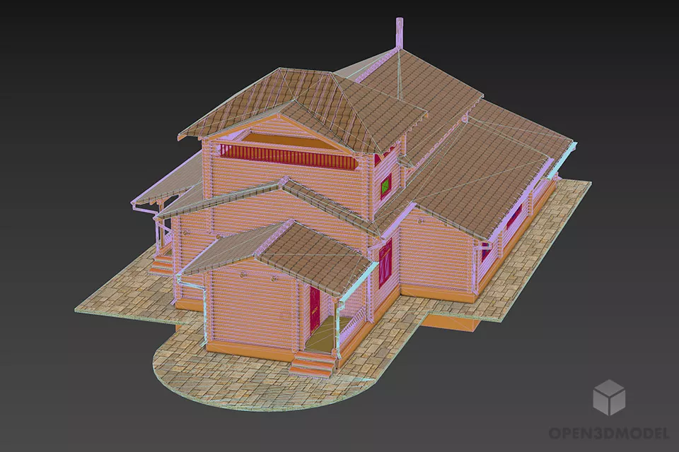 Roof House Villa Building 3d model 2