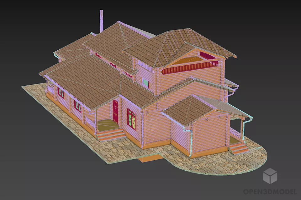 Roof House Villa Building 3d model 3