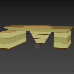 Modern Office Table With Stylist Drawers 3d model