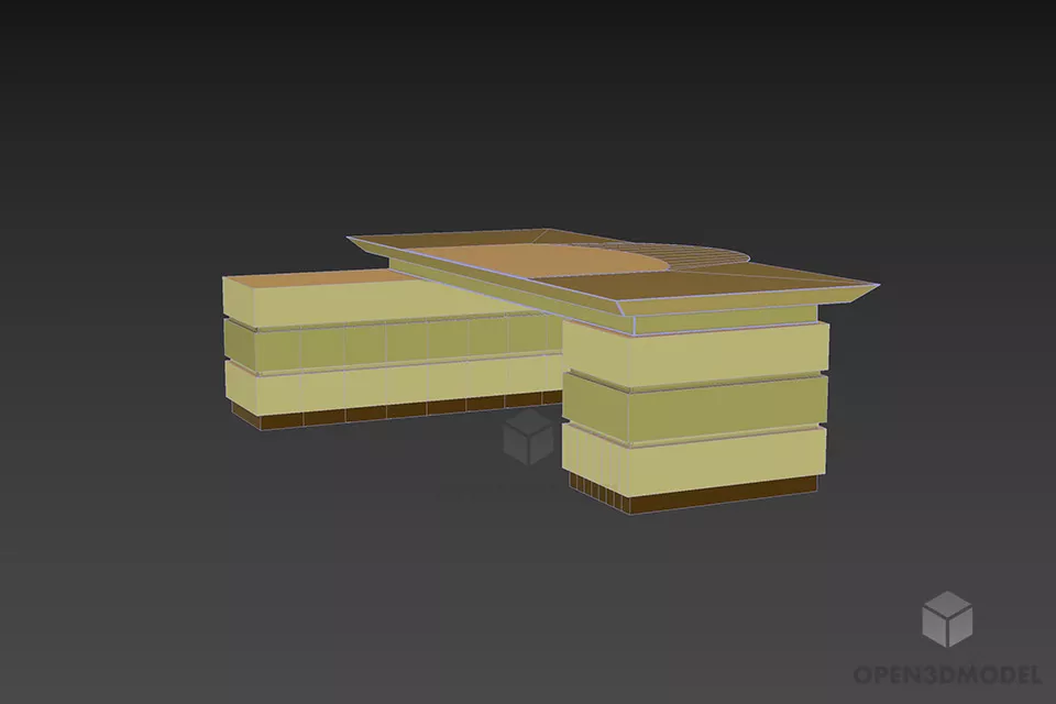 Modern Office Table With Stylist Drawers 3d model 3