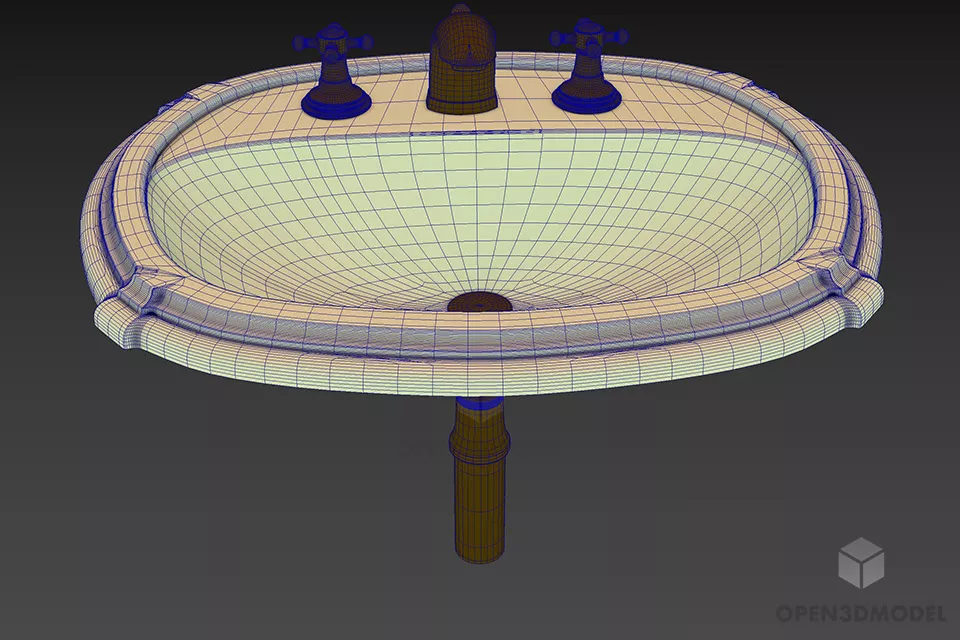 Bathroom Sink With Pip 3d model 3
