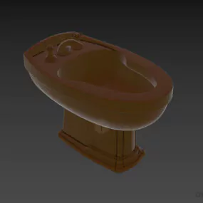 Porcelain Bidet With Sink 3d model