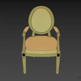 Antique Armchair With Oval Back 3d model