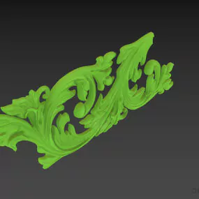 Plaster Decor With Floral Shape 3d model