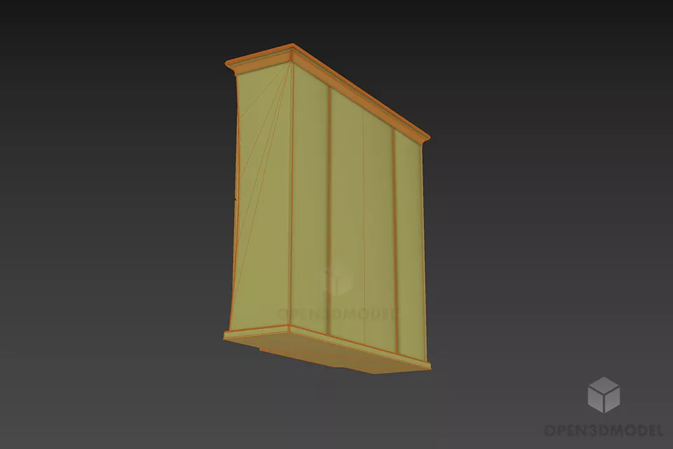 Side Clothes Wardrobe Walnut Material 3d model 2