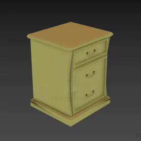 Bedside Table With Curved Side Panel 3d model