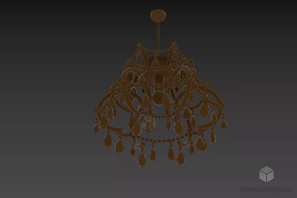 Round Pendant Lamp With Twist Shade 3d model